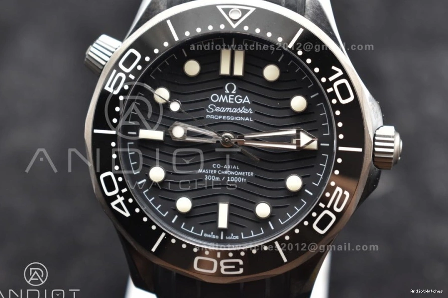 Rubber on Diver Black 1081 VSF Edition Dial Black 300M PVD Seamaster Best Strap A GoAnywhere 0915